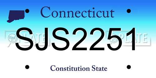 SJS2251 Connecticut License Plate