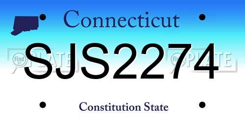 SJS2274 Connecticut License Plate