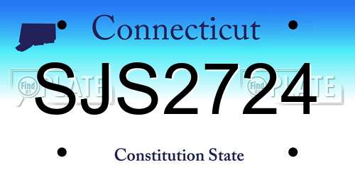 SJS2724 Connecticut License Plate