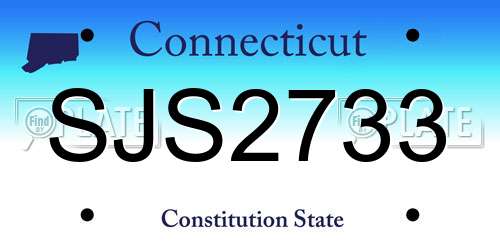 SJS2733 Connecticut License Plate