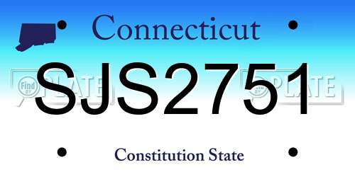 SJS2751 Connecticut License Plate