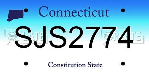 SJS2774 Connecticut License Plate