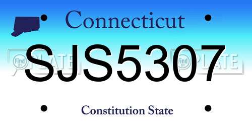 SJS5307 Connecticut License Plate