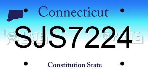 SJS7224 Connecticut License Plate