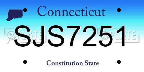 SJS7251 Connecticut License Plate