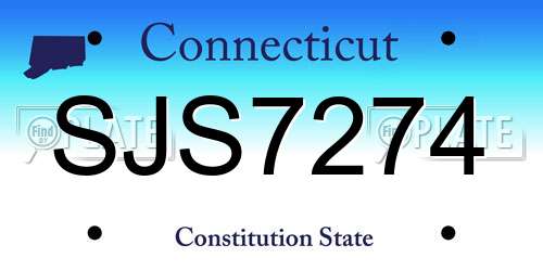 SJS7274 Connecticut License Plate