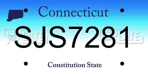 SJS7281 Connecticut License Plate