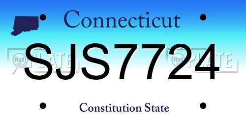 SJS7724 Connecticut License Plate