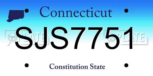 SJS7751 Connecticut License Plate