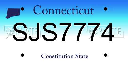 SJS7774 Connecticut License Plate