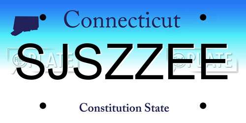 SJSZZEE Connecticut License Plate