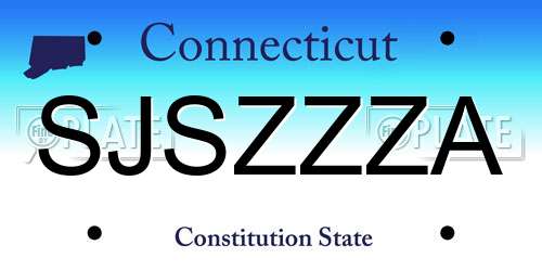SJSZZZA Connecticut License Plate