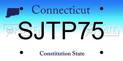 SJTP75 Connecticut License Plate