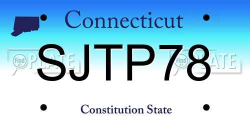 SJTP78 Connecticut License Plate