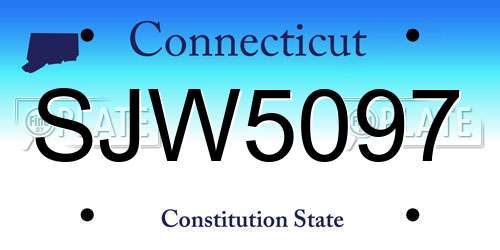 SJW5097 Connecticut License Plate