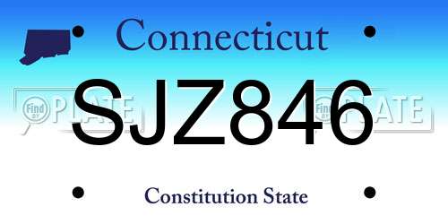 SJZ846 Connecticut License Plate