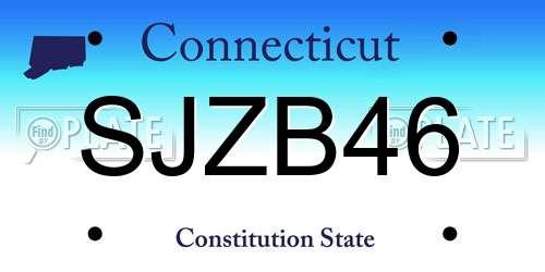 SJZB46 Connecticut License Plate