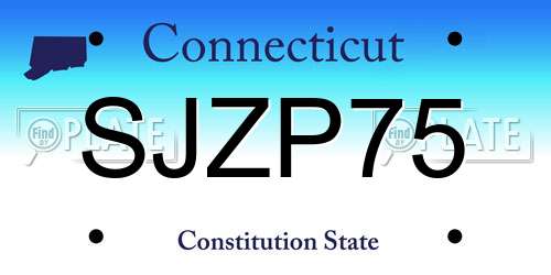 SJZP75 Connecticut License Plate