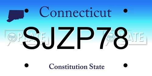 SJZP78 Connecticut License Plate