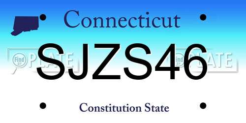 SJZS46 Connecticut License Plate
