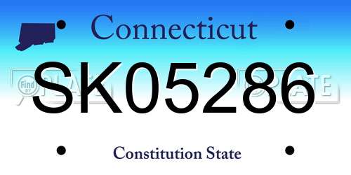 SK05286 Connecticut License Plate