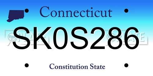 SK0S286 Connecticut License Plate