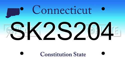 SK2S204 Connecticut License Plate