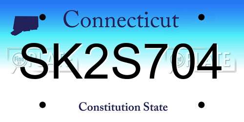 SK2S704 Connecticut License Plate