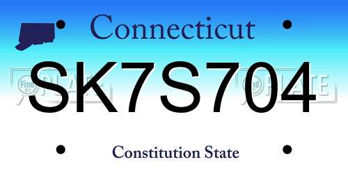 SK7S704 Connecticut License Plate