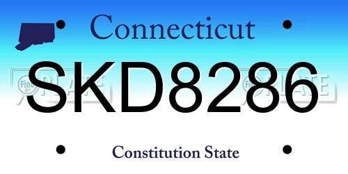 SKD8286 Connecticut License Plate
