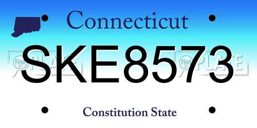 SKE8573 Connecticut License Plate