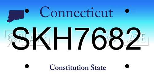 SKH7682 Connecticut License Plate