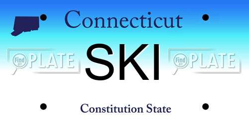 SKI Connecticut License Plate