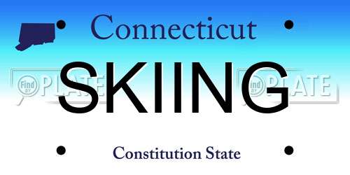 SKIING Connecticut License Plate