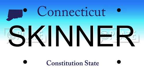 SKINNER Connecticut License Plate
