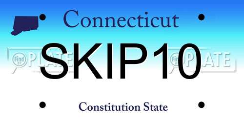 SKIP10 Connecticut License Plate