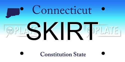 SKIRT Connecticut License Plate