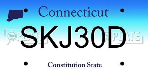 SKJ30D Connecticut License Plate