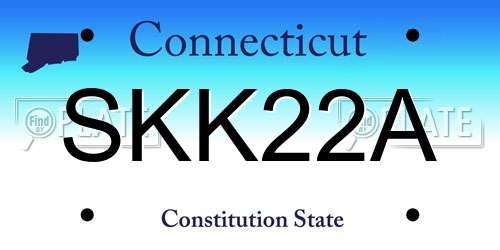 SKK22A Connecticut License Plate