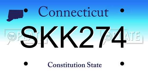 SKK274 Connecticut License Plate