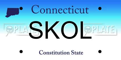 SKOL Connecticut License Plate