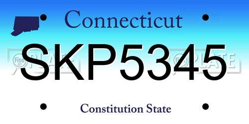 SKP5345 Connecticut License Plate