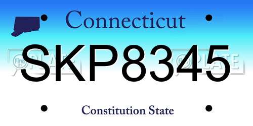 SKP8345 Connecticut License Plate