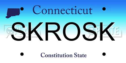 SKROSK Connecticut License Plate