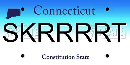 SKRRRRT Connecticut License Plate