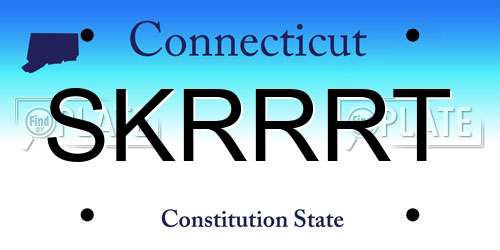 SKRRRT Connecticut License Plate