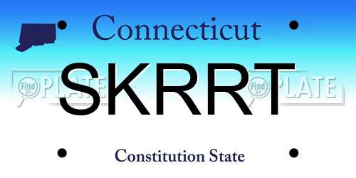 SKRRT Connecticut License Plate
