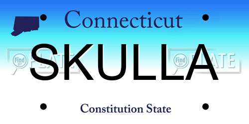 SKULLA Connecticut License Plate
