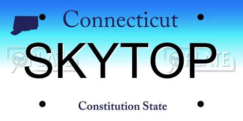 SKYTOP Connecticut License Plate