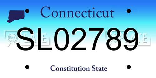 SL02789 Connecticut License Plate